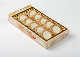 Butterkekse "BISCOTTI WITH CREAM", glasiert (in einer Markenschachtel mit Correx, Verpackung 265 gr.) 