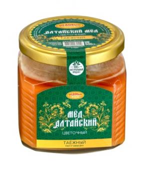 TAYOZHNY, Altai natürlicher Blumenhonig 500 gr. Glasbank 