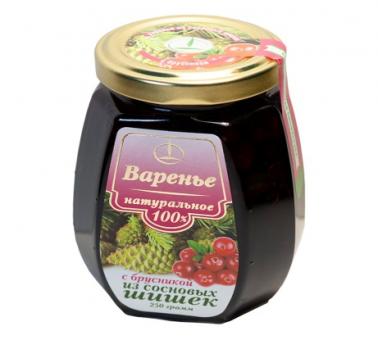 Tannenzapfenmarmelade mit Preiselbeeren, 250g 