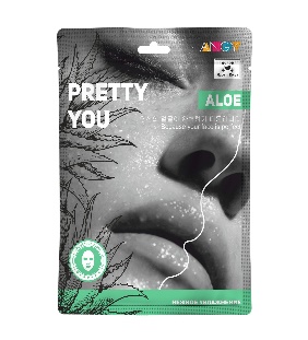 ANGY Tuch. Gesichtsmaske "PRETTY YOU" ALOE (feuchtigkeitsspendend), 25 ml, 1/10/100/600 