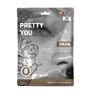 ANGY Tuch. Gesichtsmaske "PRETTY YOU" SNAIL (verjüngend), 25 ml, 1/10/100/600 