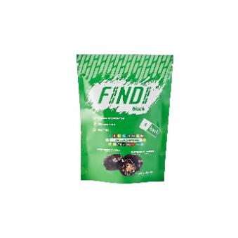 FINDI Süßigkeiten Dattel mit Mandeln in Süßwarenglasur FINDI Black 150g. 