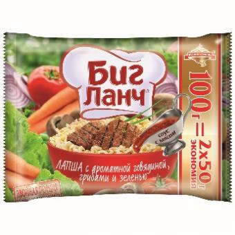 Nudeln BP "Big Lunch" Brikett 100 gr * 48 mit duftendem Rindfleisch Pilze und Kräutern 