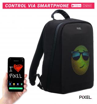 PIXEL PLUS LED Rucksack - BLACK MOON (Schwarz), 0,7 kg 