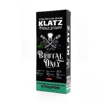 Zahnpasta Klatz BRUTAL ONLY Super-Minze 75ml + Wütend Ingwer 75ml+Zahnbürste hart als Geschenk 