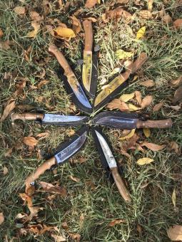 KIZLYAR Knife Messer Touristen Jagdmesser mit feststehender Klinge. Der Griff ist aus Holz gefertigt, Klinge - Stahl 65x13 rostfrei, Naturlederscheide - ein tolles Geschenk für Männer. (Spinne) 